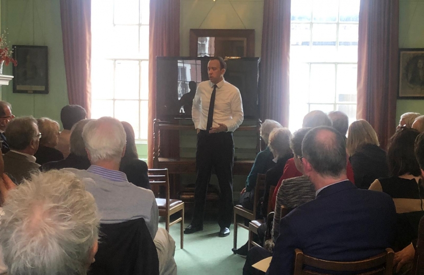 Matt Hancock, Secretary of State for Health and Social Care at our cake and coffee event