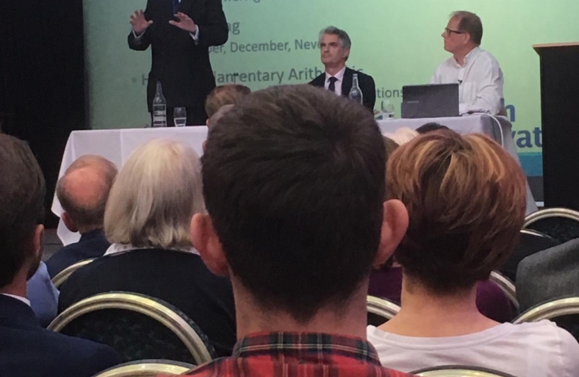 Jacob Rees-Mogg and James Cartlidge with Federation chair Mark Oxley